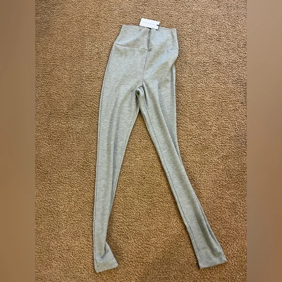 NWT WeWoreWhat Waffle Knit High Rise Leggings Heather Grey Danielle Bernstein XS - Picture 3 of 7